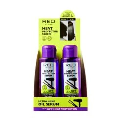 KISS - ULTRA SHINE HEAT PROTECTOR SERUM -Zoe Beauty Supply Shop redbykiss hpt01d heatprotectorserum displayfront 649674092654 web