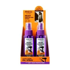 KISS - ULTRA SHINE HEAT PROTECTOR SPRAY -Zoe Beauty Supply Shop redbykiss hpt03d heatprotectorspray displayfront 649674092661 web
