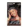 KISS - RED DIAMOND BLING BONNET SUPER JUMBO BLACK ZEBRA -Zoe Beauty Supply Shop redbykiss hq206 diamondblingbonnet packagefront 649674061513 web