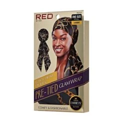 KISS - SILKY PRE TIED GLAM WRAP LUXURY -Zoe Beauty Supply Shop redbykiss hq303 pretiedglamwrap packagerightside 649674086165
