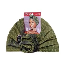 KISS - TEXTURED TOP KNOT TURBAN OLIVE TIE DYE -Zoe Beauty Supply Shop redbykiss hq88 texturedtopknotturban packagerightside 649674097628 web