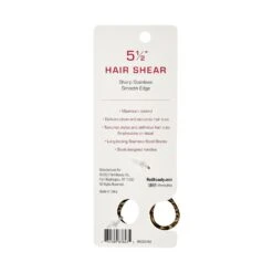 KISS - RED STRAIGHT HAIR SHEAR 5.5' -Zoe Beauty Supply Shop redbykiss hsc55 package back jun.16.2022