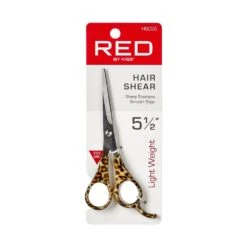 KISS - RED STRAIGHT HAIR SHEAR 5.5' -Zoe Beauty Supply Shop redbykiss hsc55 package front jun.16.2022