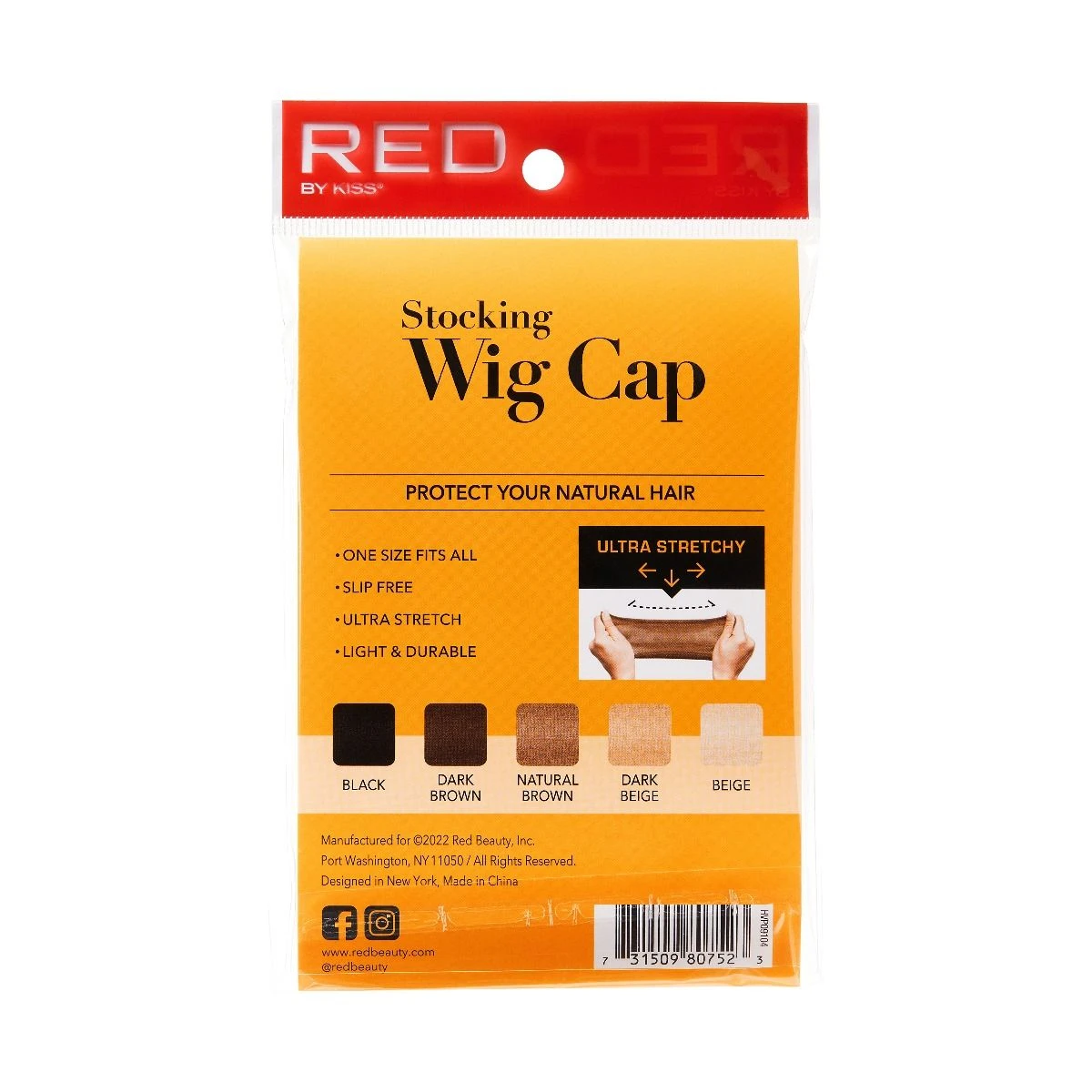 KISS - RED 5 PCS STOCKING WIG CAP (NATURAL BROWN) 2 KISS - RED 5 PCS STOCKING WIG CAP (NATURAL BROWN) - Image 2