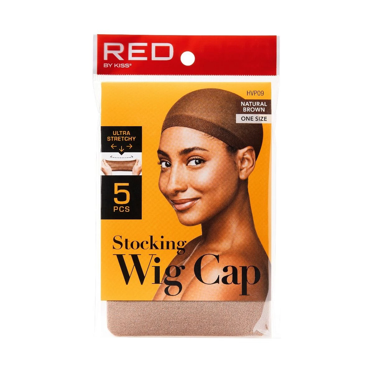 KISS - RED 5 PCS STOCKING WIG CAP (NATURAL BROWN) 1 KISS - RED 5 PCS STOCKING WIG CAP (NATURAL BROWN)