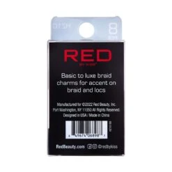 KISS - RED BRAID CHARM CLASSY HZ10 -Zoe Beauty Supply Shop redbykiss hz10 braidcharms package back 649674068987 oct.28.2022 nw3