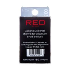 KISS - RED BRAID CHARM CLASSY HZ12 -Zoe Beauty Supply Shop redbykiss hz12 braidcharms package back 649674069007 oct.28.2022 nw3