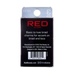 KISS - RED BRAID CHARM CLASSY HZ33 -Zoe Beauty Supply Shop redbykiss hz33 braidcharms package back 649674069212 oct.28.2022