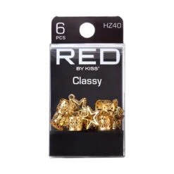 KISS - RED BRAID CHARM CLASSY HZ40 -Zoe Beauty Supply Shop redbykiss hz40 braidcharms package front 649674069298 oct.28.2022 1