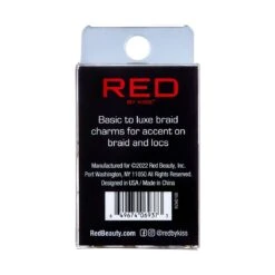 KISS - RED BRAID CHARM RING HZ48 -Zoe Beauty Supply Shop redbykiss hz48 braidcharms package back 649674069373 oct.28.2022
