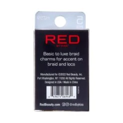 KISS - RED BRAID CHARM CLASSY HZ59 -Zoe Beauty Supply Shop redbykiss hz59 braidcharms package back 649674069489 oct.28.2022