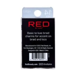 KISS - RED BRAID CHARM CLASSY WOOD BEAD HZ63 -Zoe Beauty Supply Shop redbykiss hz63 braidcharms package back 649674069526 oct.28.2022