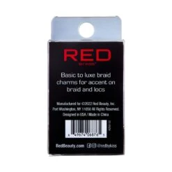 KISS - RED BRAID CHARM LUXURY HOOP MULTI LEAF HZ69 -Zoe Beauty Supply Shop redbykiss hz69 braidcharms package back 649674068765 oct.28.2022