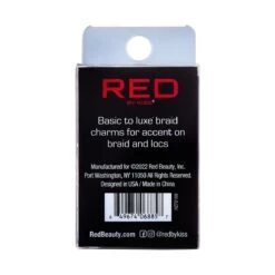 KISS - RED BRAID CHARM LUXURY HOOP COIN HZ72 -Zoe Beauty Supply Shop redbykiss hz72 braidcharms package back 649674068857 oct.28.2022