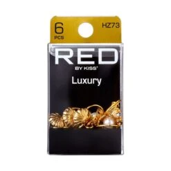 KISS - RED BRAID CHARM LUXURY HOOP PEARL SHELL HZ73