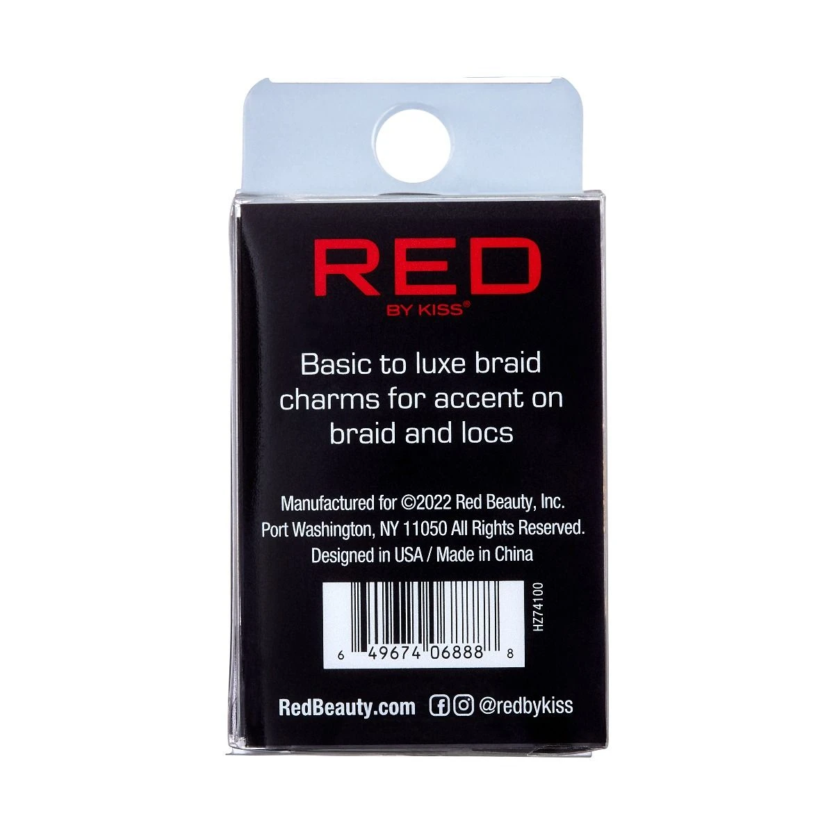 KISS - RED BRAID CHARM LUXURY HOOP HEART HZ74 4 KISS - RED BRAID CHARM LUXURY HOOP HEART HZ74 - Image 4