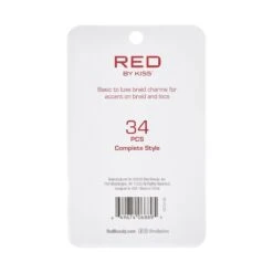 KISS - RED BRAID CHARM COMPLETE STYLE HZ75 -Zoe Beauty Supply Shop redbykiss hz75 braidcharms package back 649674068895 oct.28.2022