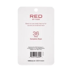 KISS - RED BRAID CHARM COMPLETE STYLE HZ76 -Zoe Beauty Supply Shop redbykiss hz76 braidcharms package back 649674068901 oct.28.2022