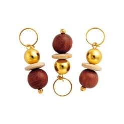 KISS - RED BRAID CHARM SIGNATURE HOOP GOLD WOODEN BEAD HZ83 -Zoe Beauty Supply Shop redbykiss hz83 braidcharms product 649674090643 web