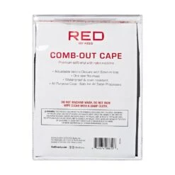 KISS - COMB-OUT CAPE, BLACK, SOFT VINYL -Zoe Beauty Supply Shop redbykiss sa02 comboutcape packageback 649674086196 web