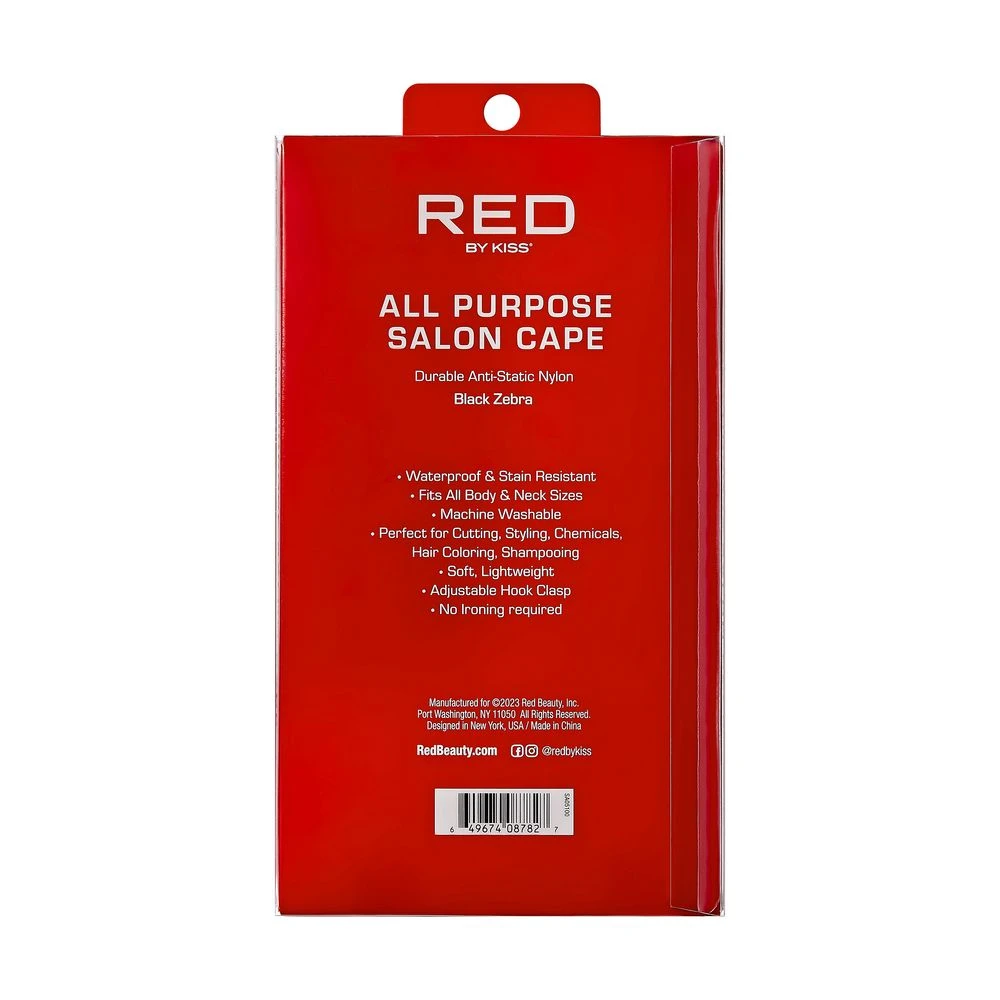 KISS - ALL PURPOSE SALON CAPE,BLACK ZEBRA,NYLON 6 KISS - ALL PURPOSE SALON CAPE,BLACK ZEBRA,NYLON - Image 6