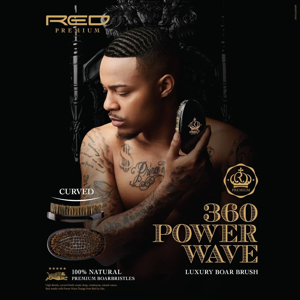 KISS - RPM POWER WAVE CLUB BOAR BRUSH (SOFT) 2 KISS - RPM POWER WAVE CLUB BOAR BRUSH (SOFT) - Image 2