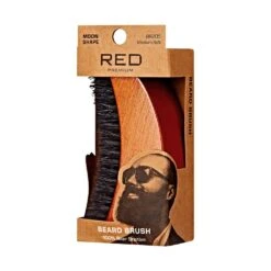 KISS - RPM BEARD BRUSH MOON SHAPE -Zoe Beauty Supply Shop redpremium br205 beardbrush packagerightside 649674087124 web