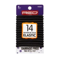 KISS - RED ELASTIC BAND 14/CT, 5MM, BLACK