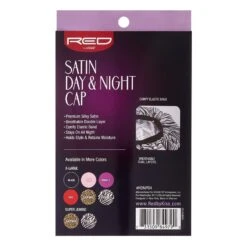 KISS - RED SATIN DAY&NIGHT CAP CAP (XL & ZEBRA) -Zoe Beauty Supply Shop rs132337 redbykiss satindayandnightcap hdnp04 package back 731509849790 oct.20.2020 scr