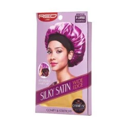 KISS - RED SILKY SATIN DOUBLEWEAR HAIRCAP ASSOR -Zoe Beauty Supply Shop rs134416 redbykiss silkysatin hdwp01a package righ
