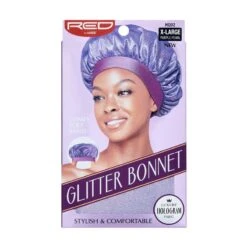KISS - RED GLITTER BONNET X-LARGE PURPLE PEARL 5 KISS - RED GLITTER BONNET X-LARGE PURPLE PEARL -Zoe Beauty Supply Shop rs134516 redbykiss glitterbonnet hq02 package front 731509857078 feb.08.2021 scr