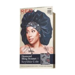 KISS - RED DIAMOND BLING BONNET SUPER JUBMO RED LEOPARD -Zoe Beauty Supply Shop rs146693 redbykiss hq208 diamondblingbonnetkeyshiacole package rightside 649674061537 jan.25.2022 nw1