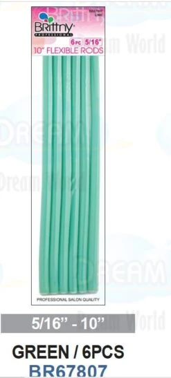 BRITTNY - FLEXIBLE RODS GREEN 10" 6PCS