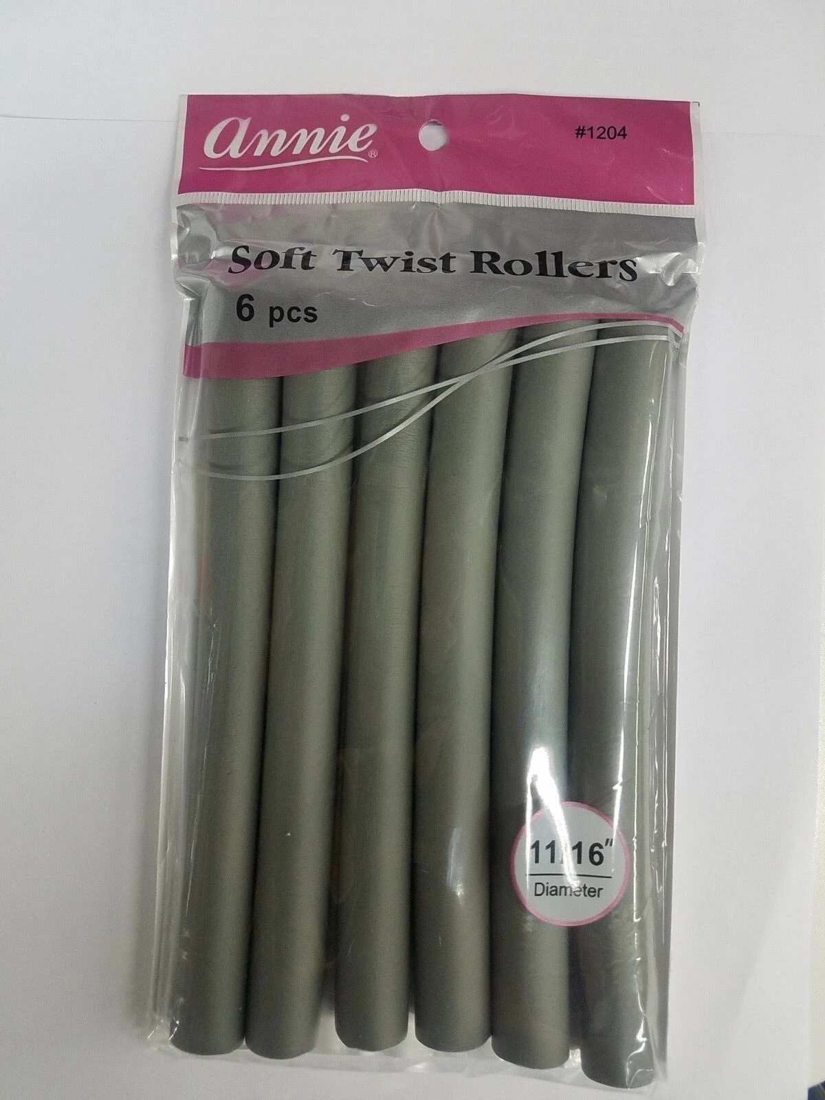 ANNIE - Professional Soft Twist Rollers 11/16" 6 PCs SILVER 3 ANNIE - Professional Soft Twist Rollers 11/16" 6 PCs SILVER - Image 3